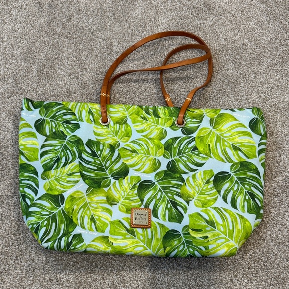 Dooney & Bourke Tropical Leaf Print Tote - Picture 1 of 3